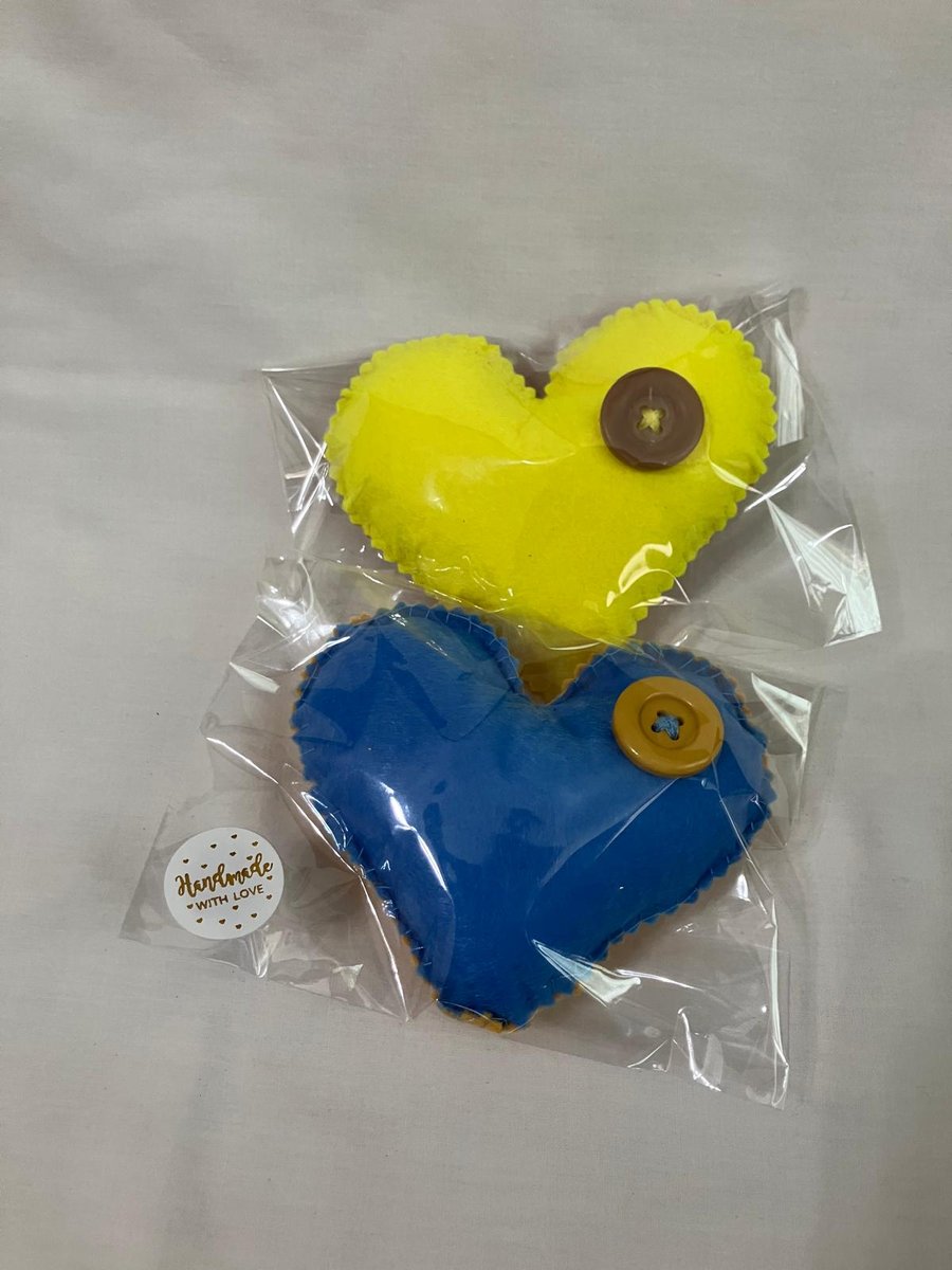 Yellow or Blue Heart    1 of Each Available