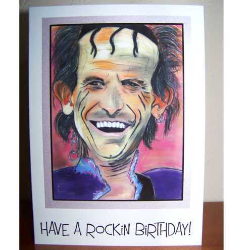 Pop Art Greeting Card - Keith Richards - Birthday