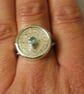 1921 threepence ring set with blue sapphire - Image 2