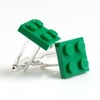 Green Lego Brick Cufflinks Retro Big Boy Fun