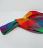 Silky satin Japanese knot bag in rainbow fabric - Image 8