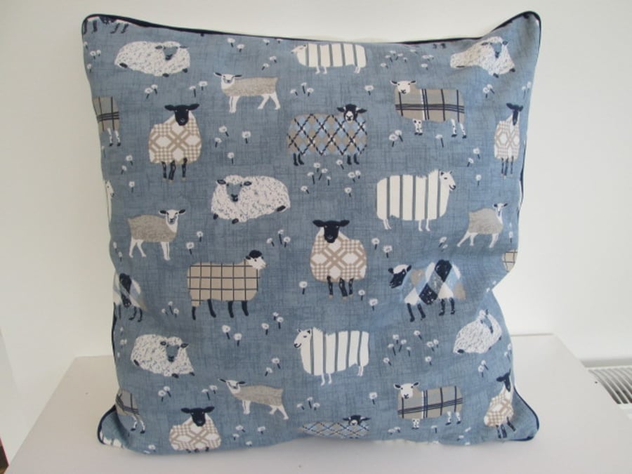 Blue Sheep  Cushion Cover