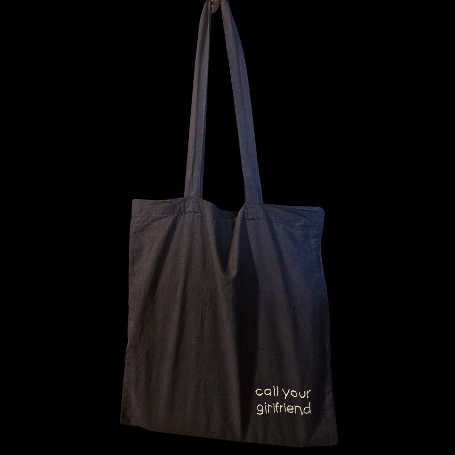 'call your girlfriend' lyric - black totebag.