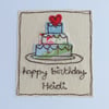 Personalised Embroidered Birthday Cake Card