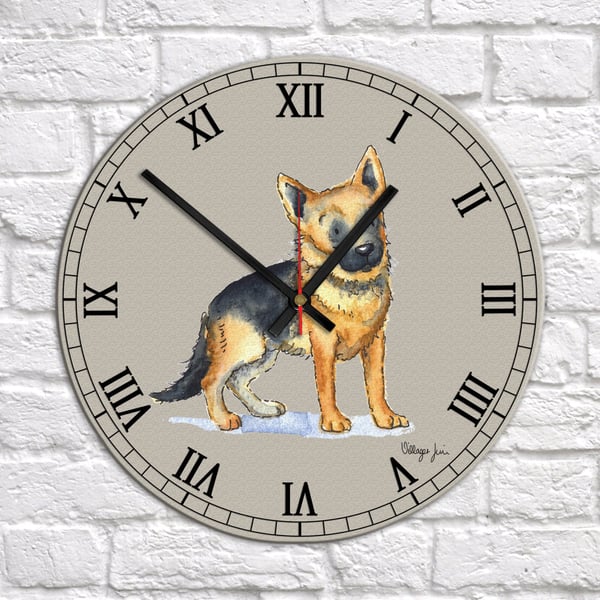 German Shepherd Clock