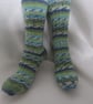 Hand-cranked Ribbed Luxury Wool & Cashmere Socks Size 6 to 7