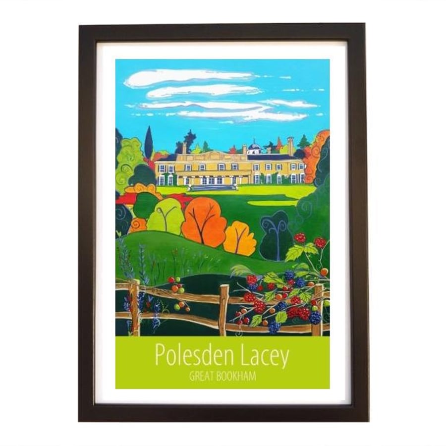 Polesden Lacey travel poster print by Susie West