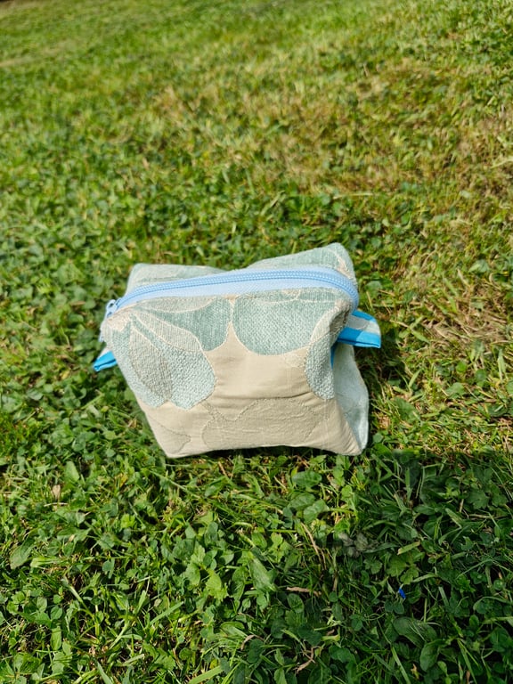 Beautiful blue boxy make up bag