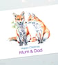 Personalised Fox Christmas Card, Watercolour Art, 2 Sizes - Image 3