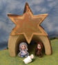 Holy Family Nativity Set Crib with Figures OOAK Sculpt by Ann Galvin - Image 3
