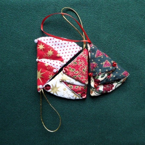 stitched textile hanging decorations