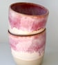 Pink flowy ceramic tumbler 