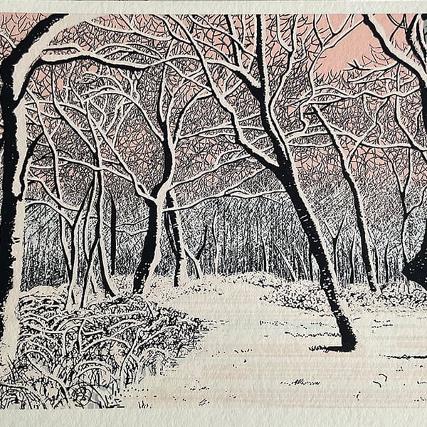 Footsteps in the snow - giclee digital print