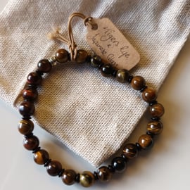 Tigers eye and Japanese bead bracelet 