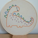 Beginners dinosaur themed embroidery stitching hoop, sewing craft kit children
