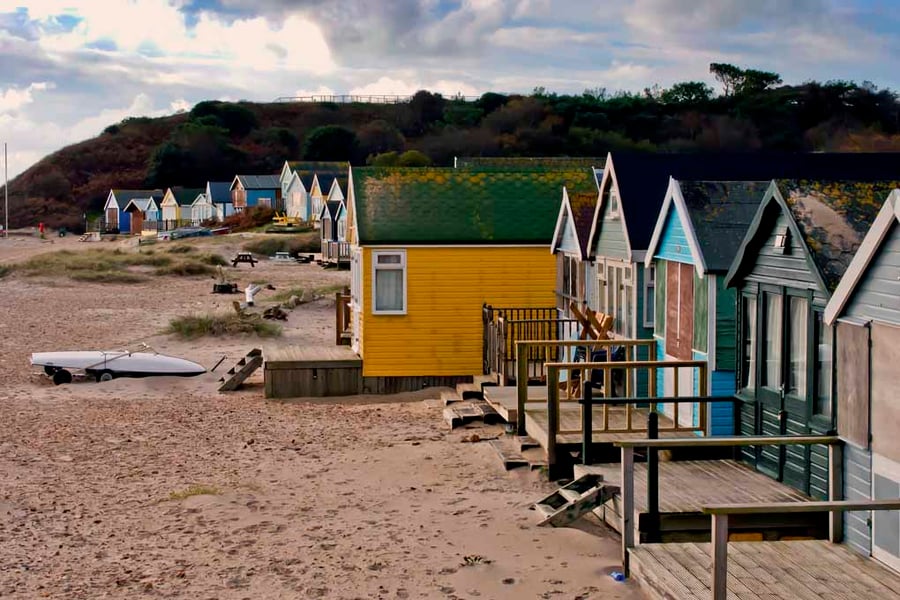Beach Huts Hengistbury Head Dorset England Photograph Print