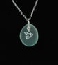 Beach glass pendant with dove charm