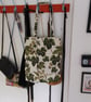 tote bag handmade using a fabric with a large green leaf design