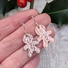 Copper Hammered Gingerbread Earrings - Festive, Christmas, Fun