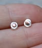 Tiny Stud Earrings, Silver And Copper Studs, Mixed Metal Jewellery - Image 4