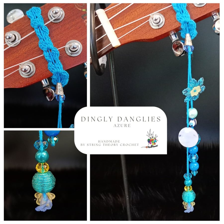 Azure Dingly Dangly   Ukulele Headstock Wrap