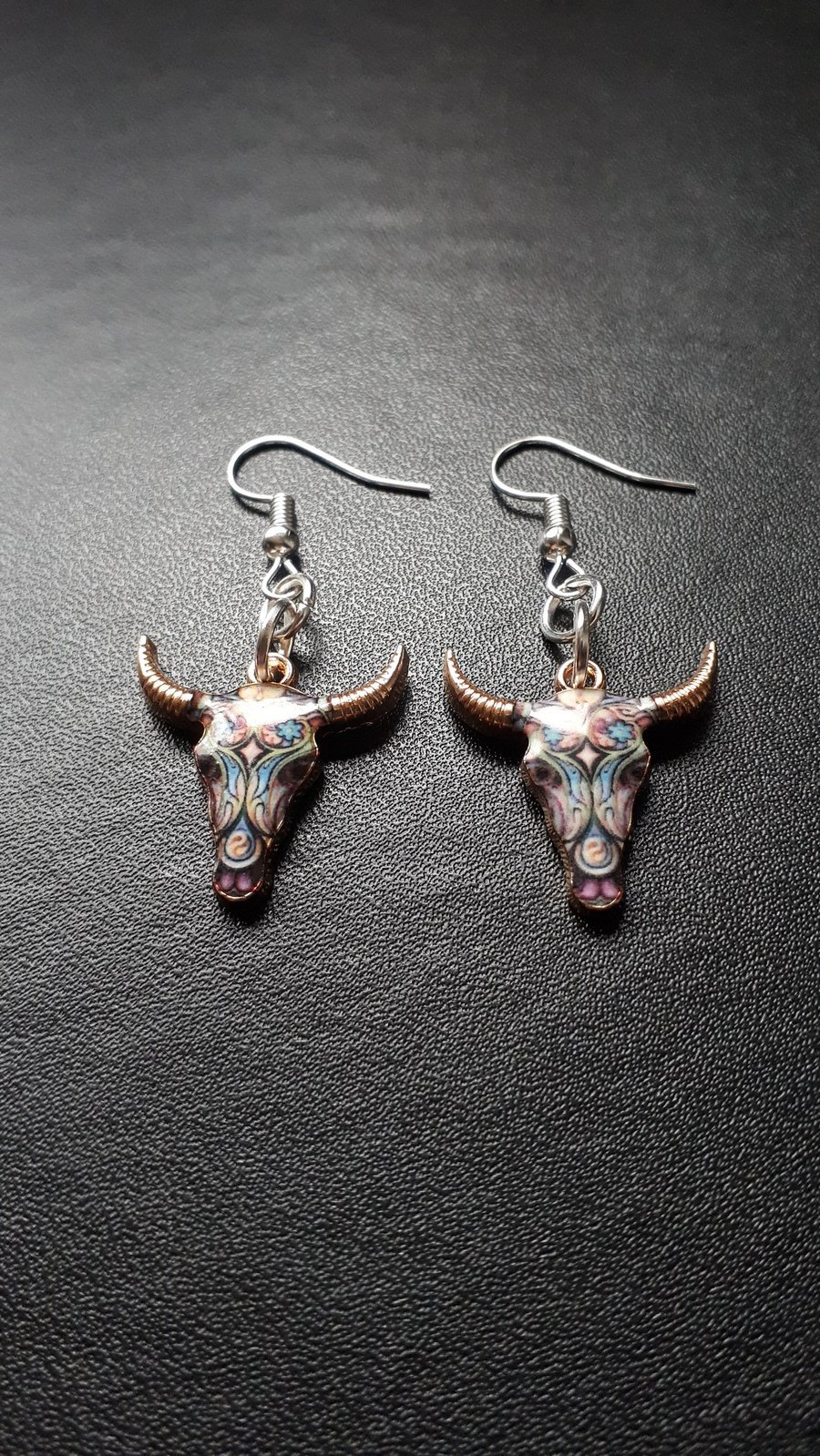 Cow Bull Ox head Skull earrings Native American inspired