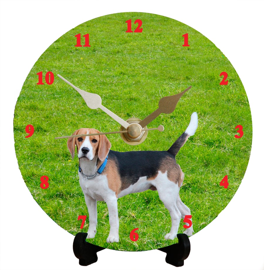 12cm DIY clock kit - Beagle - Wall or desk clock for dog lovers