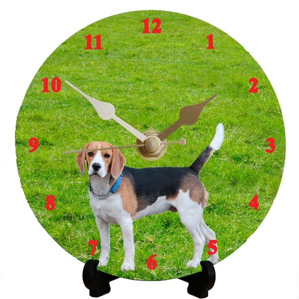 12cm DIY clock kit - Beagle - Wall or desk clock for dog lovers