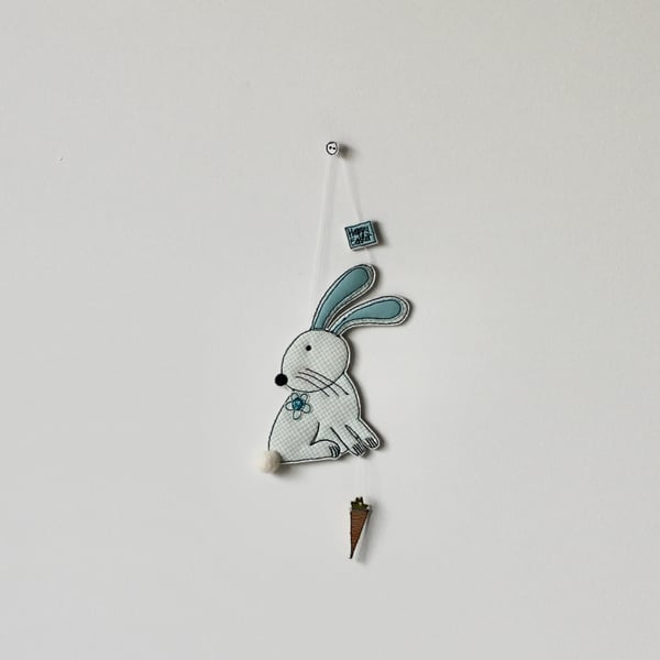 'Happy Easter Bunny' - Handmade Hanging Decoration