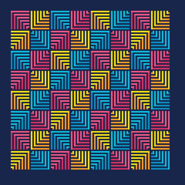 155 Cross Stitch Pattern 3Dgeometrical abstract lattice squares Optical illusion