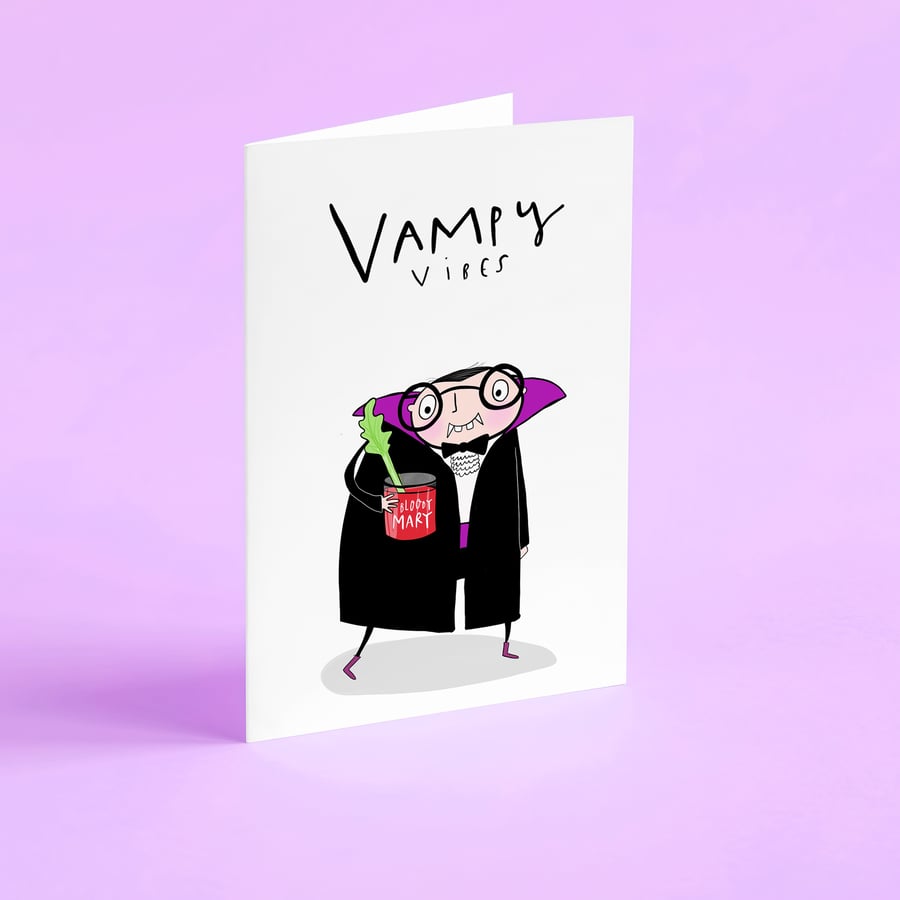 Vampire vibes Halloween card