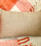Tweed Scatter Cushion with Pad, Beige Herringbone 46x30cm