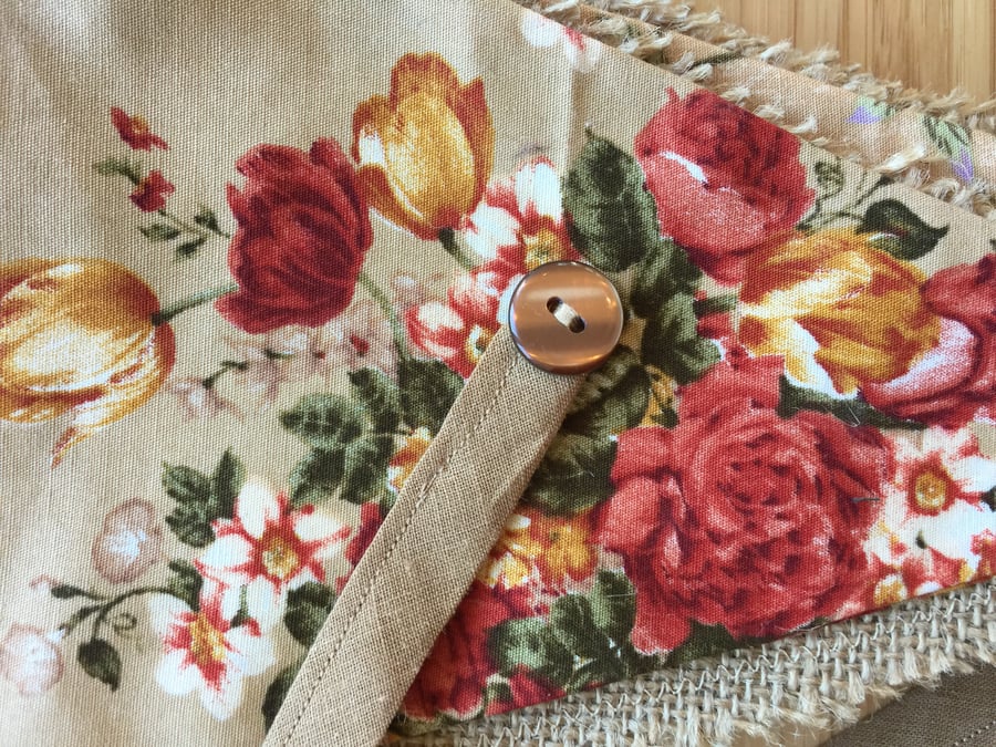 Hessian and cotton handmade countryside bunting