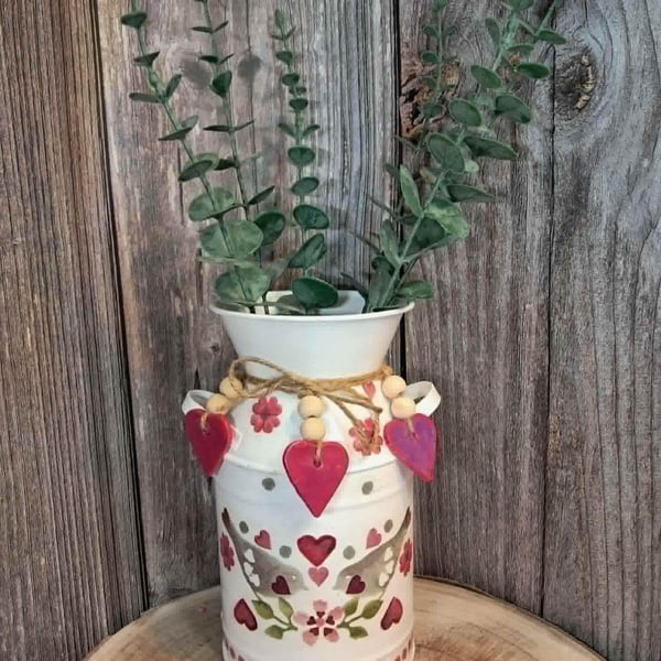 Hand Painted Decorative Milk Churns, Two Designs Available, Cottage Core Decor, 