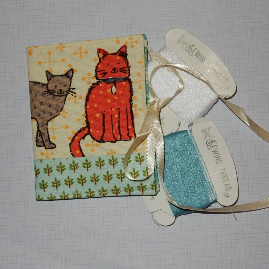 Needle case - ginger and grey cats