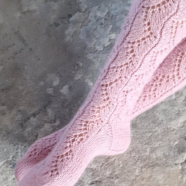 Hand - knitted socks with an openwork pattern, beautiful present, size 39-40