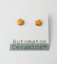Flower stud earrings, orange. - Image 1
