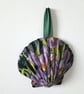Purple iris, handpainted shell wall art.   - Image 3
