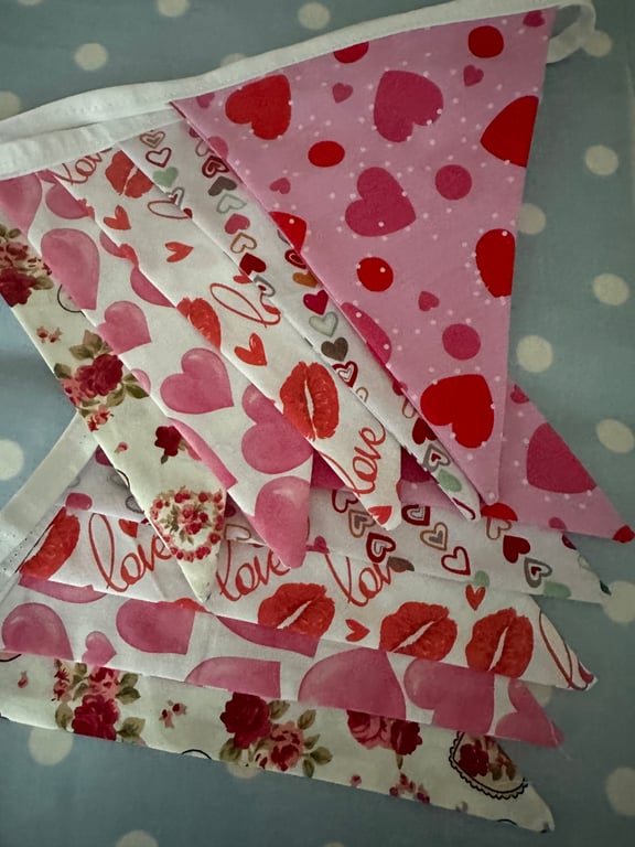 Valentines, Love Heart, Pink, Red Bunting