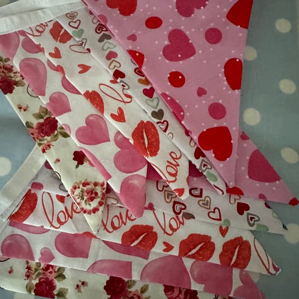 Valentines, Love Heart, Pink, Red Bunting