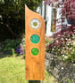 Fused Glass & Reclaimed Wood Daisy Garden Art 