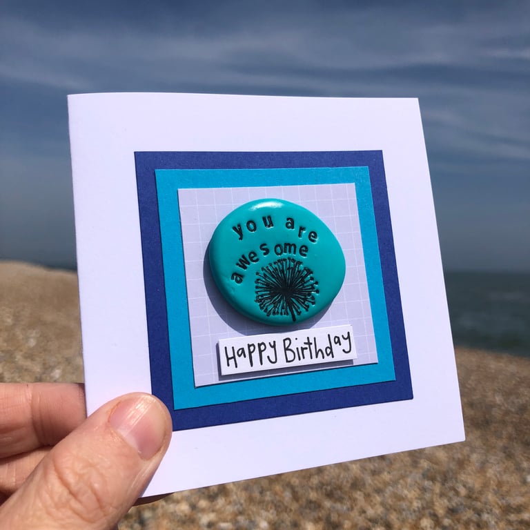 You Are Awesome Pocket Pebble Card