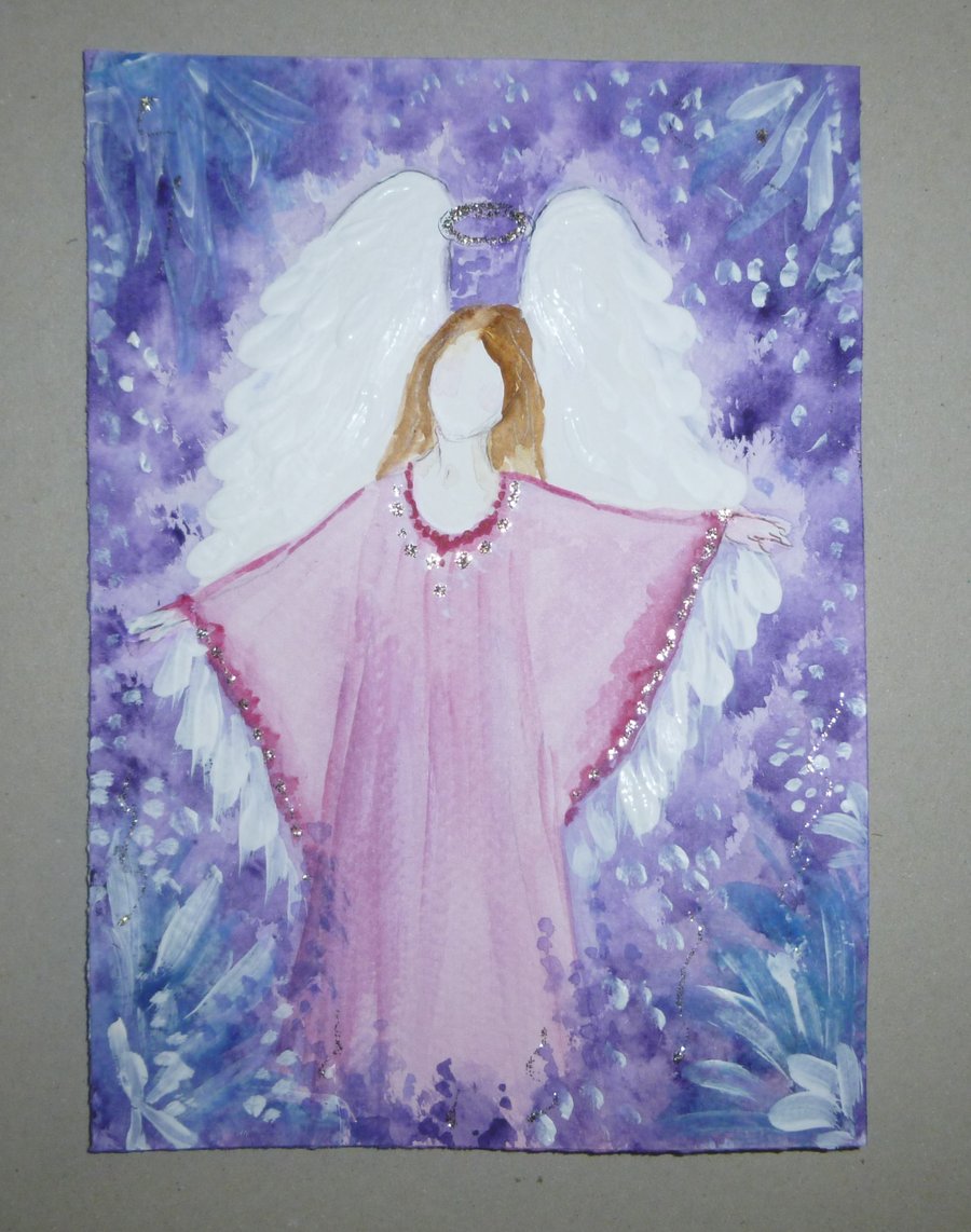 original art angel painting ( ref FA 526 B1 )