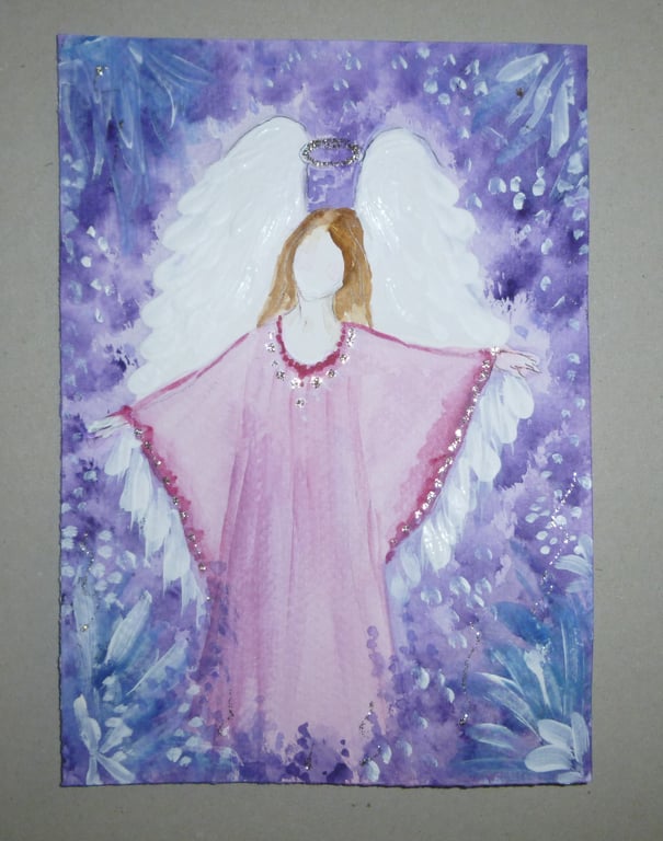 original art angel painting ( ref FA 526 B1 )