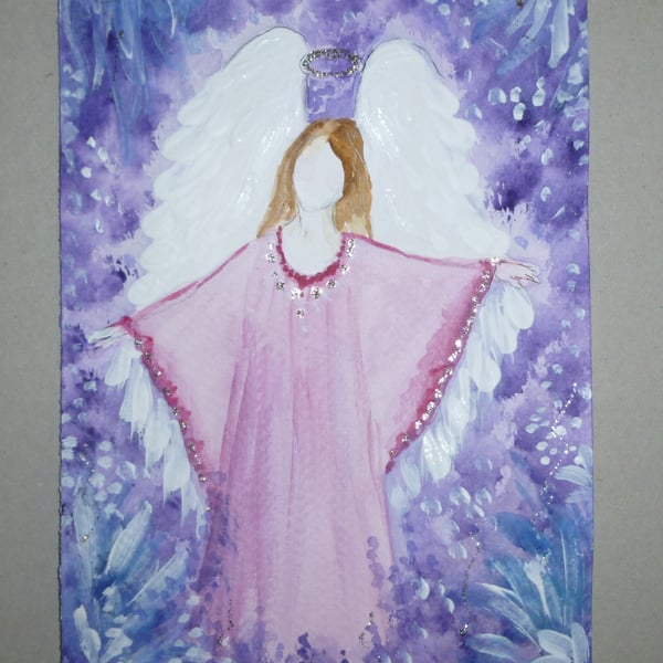 original art angel painting ( ref FA 526 B1 )