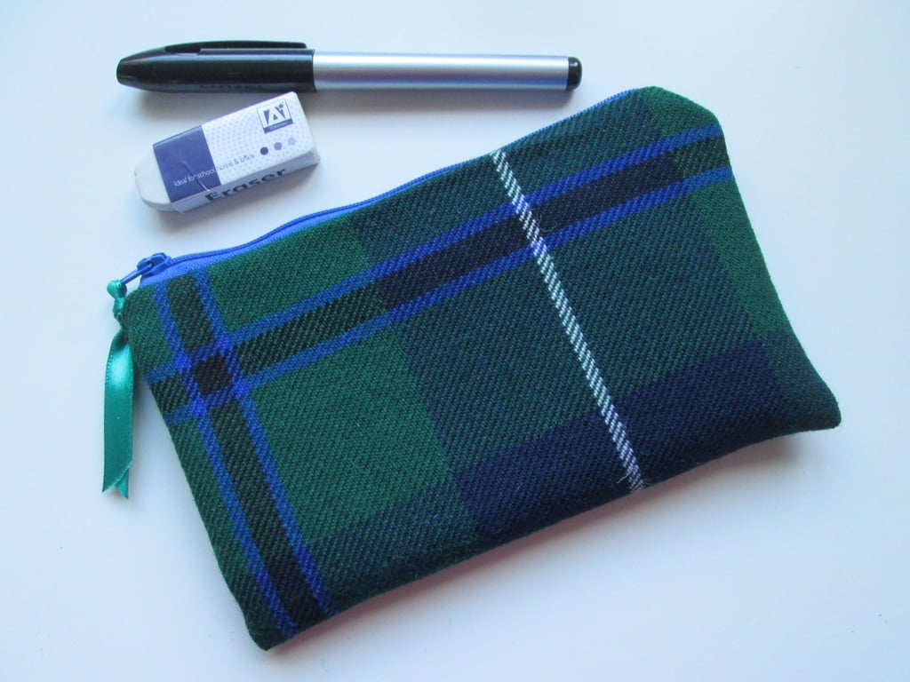 Tartan   Make Up Bag  Pencil Case