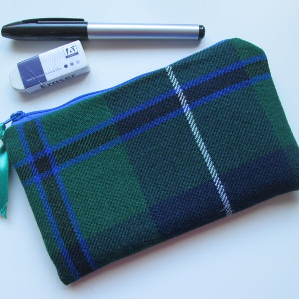 Tartan   Make Up Bag  Pencil Case