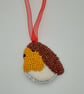 Bead Embroidery Robin Decoration: Handmade Ornament for Christmas decor - Image 2