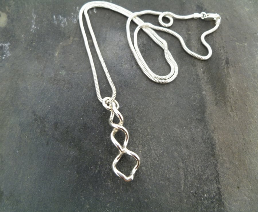 Sterling Silver Double Coil Pendant 
