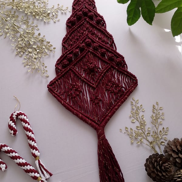 Macrame Christmas Tree Wall Hanging
